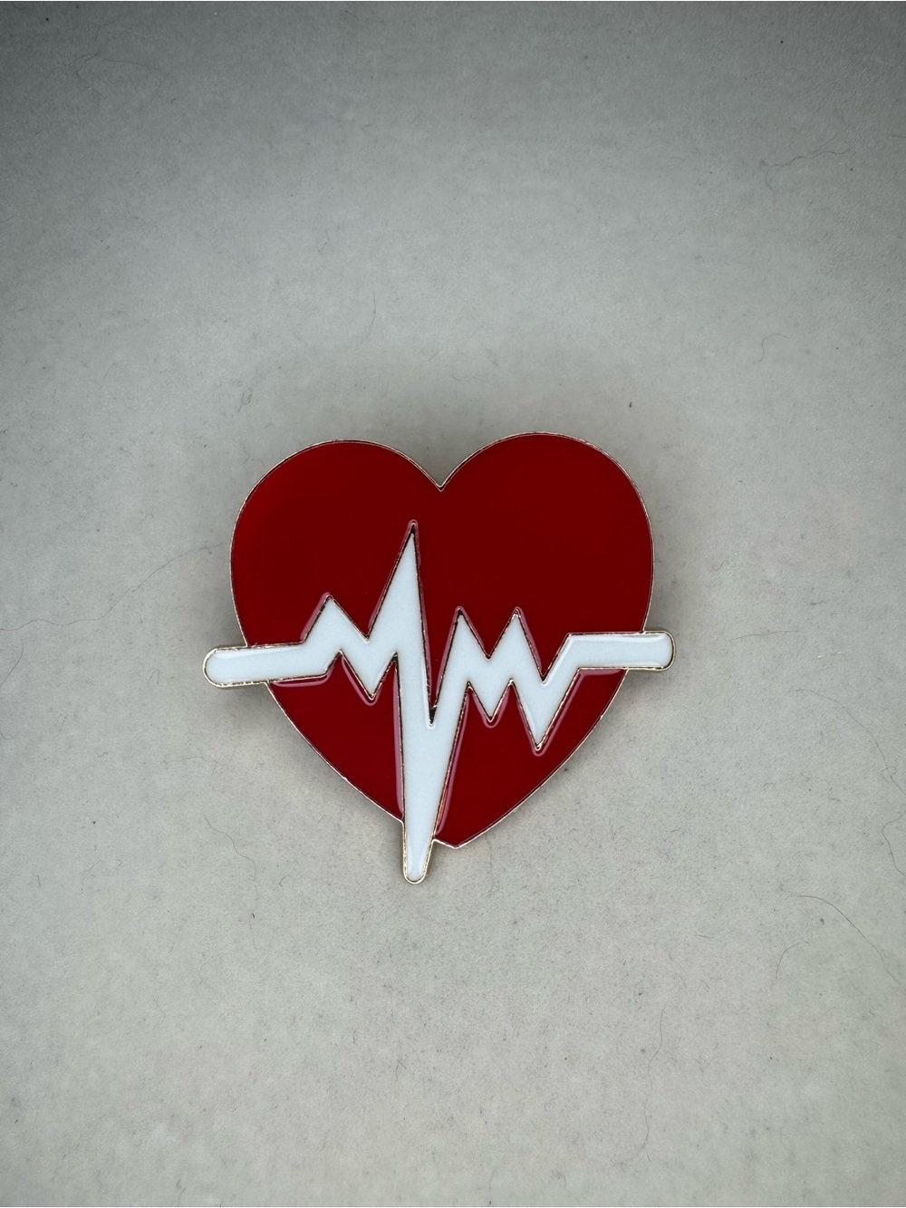 New Nurse Red Heart Pulse Enamel Pin Brooch